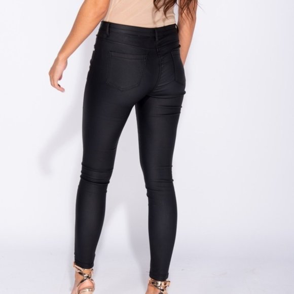 5⭐Fav Tiffany Black High Waisted Coated Pants - Picture 7 of 9